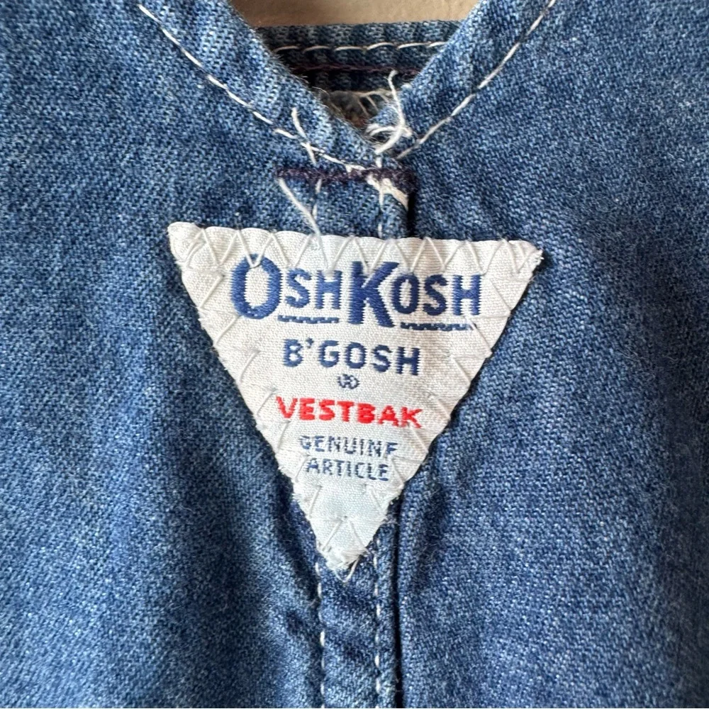 Vintage Osh Kosh‎ B’Gosh Baby Red Green Plaid Flannel Denim Overalls 6-9 months
